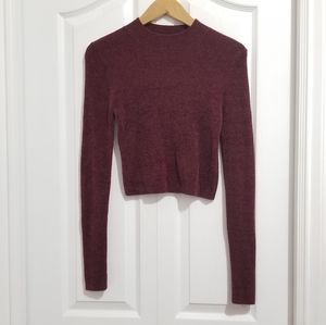Forever 21 Maroon Mock Neck Crop Top